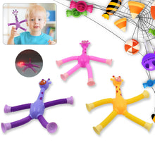 LED Telescopic Suction Cup Giraffe Toy,  Tubes Fidget Toys, Shape Changing Telescopic Sensory Tubes Fidget Tubes Sensory Toys Suction Toy, Funny Gift (3 Pcs Set)