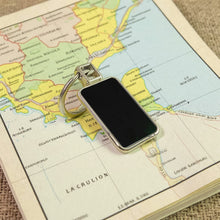 Premium Rectangular Black & Silver Metal Keychain (1 Pc)