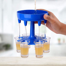 6-Way Plastic Shot Glass Dispenser with Holder Stand (1 Pc)