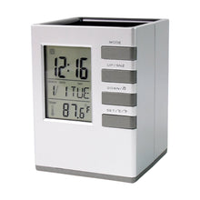 Compact Digital Cube Clock with Pen Holder