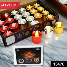 Electrical Candles Diya LED Tea Light, Plastic Candle Light Candle Candle, Diwali (24 Pc Set)
